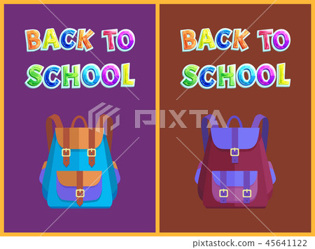 Back to School Pupil Bags Vector Illustration - Stock Illustration ...