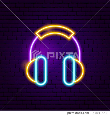Headphones Neon Sign 45641332