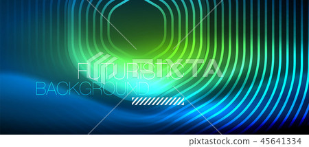 Neon glowing lines, magic energy space light concept, abstract background wallpaper design 45641334