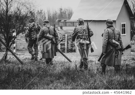 Four German soldiers in full gear Four German soldiers in full gear 45641962