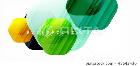 Glossy color hexagons modern composition background, shiny glass design Glossy color hexagons modern composition background, shiny glass design 45642430