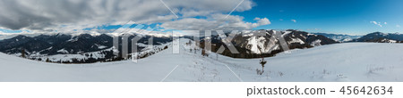 Morning winter mountain ridge 45642634