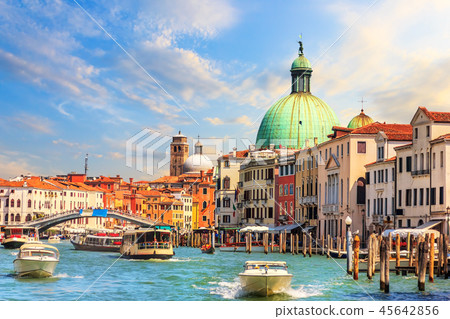 Scalzi Bridge and San Simeone Piccolo church in Venice Scalzi Bridge and San Simeone Piccolo church in Venice 45642856
