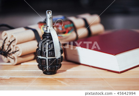 Wars grenade and explosive book Koran, holy war, terrorism. Peace in the world 45642994