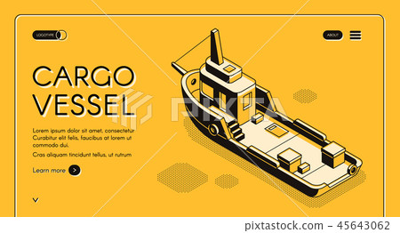 Cargo maritime transport company website vector 45643062