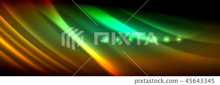 Liquid neon flowing waves, glowing light lines background 45643345