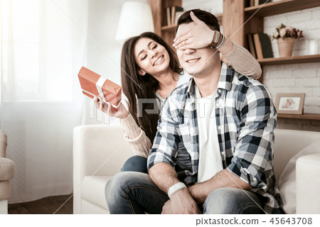 Positive delighted young people being at home together 45643708