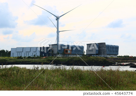Wind generator, building, rural, Wind generator, building, rural, 45643774