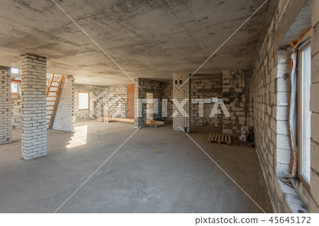 The second attic floor of the house. overhaul and reconstruction. Working process of warming inside The second attic floor of the house. overhaul and reconstruction. Working process of warming inside 45645172