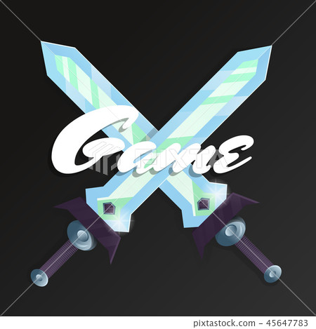 Fight game element with crossed swords Fight game element with crossed swords 45647783
