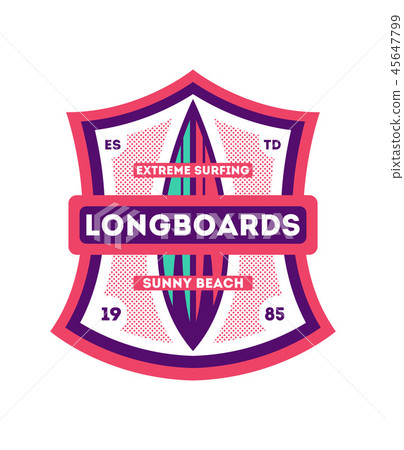 Longboard surfing club vintage label Longboard surfing club vintage label 45647799