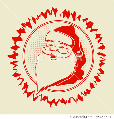 Christmas frame with a silhouette of Santa Claus. 45648604