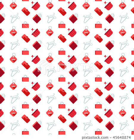 shopping icons seamless pattern white background flat shopping icons seamless pattern white background flat 45648874