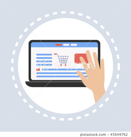 laptop application online shopping icon concept flat 45649762