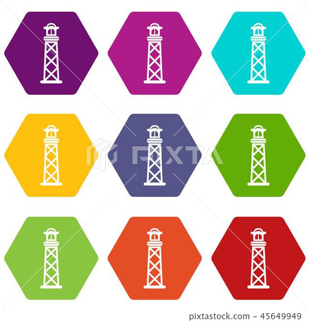 Pharos icons set 9 vector Pharos icons set 9 vector 45649949
