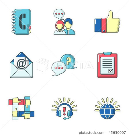 Help command icons set, cartoon style-插圖素材 [45650007] - PIXTA圖庫