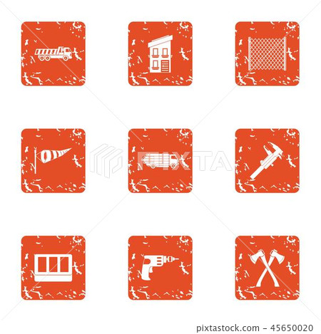 Repair weather icons set, grunge style Repair weather icons set, grunge style 45650020