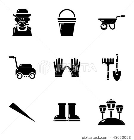 Lawn icons set, simple style 45650098