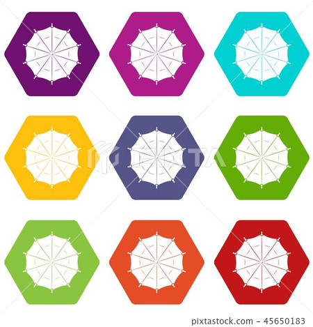 Round umbrella icons set 9 vector Round umbrella icons set 9 vector 45650183
