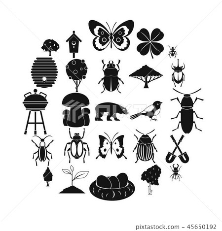 Herbaceous icons set, simple style Herbaceous icons set, simple style 45650192