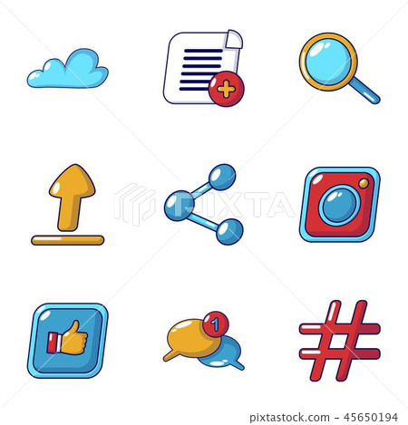 Note icons set, cartoon style Note icons set, cartoon style 45650194