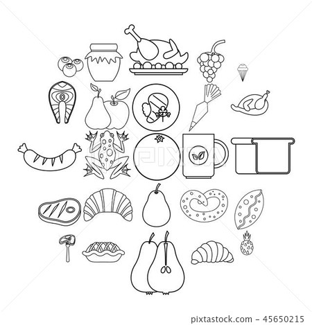 Fare icons set, outline style Fare icons set, outline style 45650215