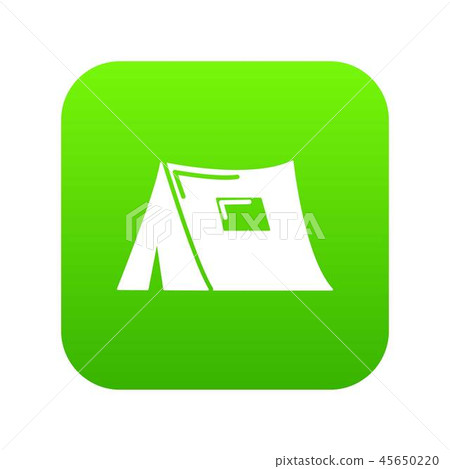 Tourist tent icon green vector Tourist tent icon green vector 45650220