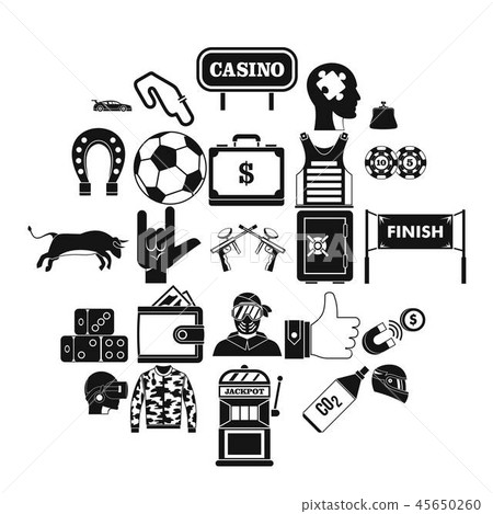 Gaming icons set, simple style 45650260