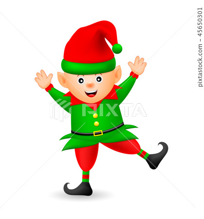 Cute cartoon happiness little elf. Cute cartoon happiness little elf. 45650301