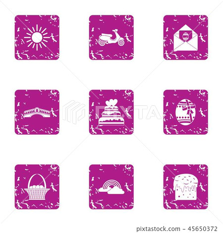 Mood for loveless icons set, grunge style 45650372