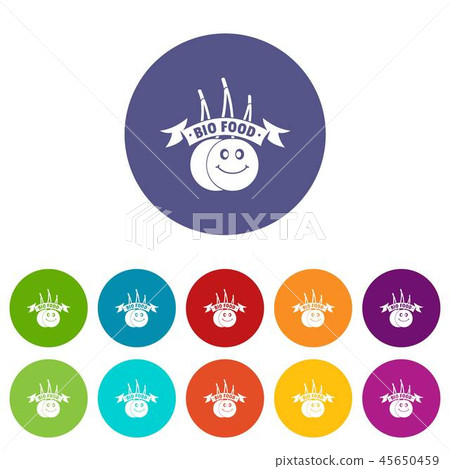 Bio food icons set vector color Bio food icons set vector color 45650459