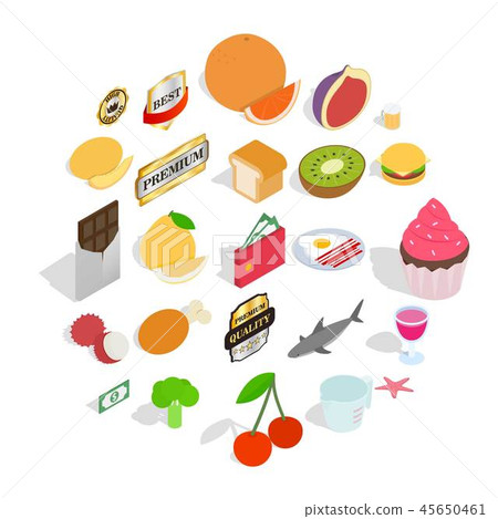 Greengrocery icons set, isometric style Greengrocery icons set, isometric style 45650461