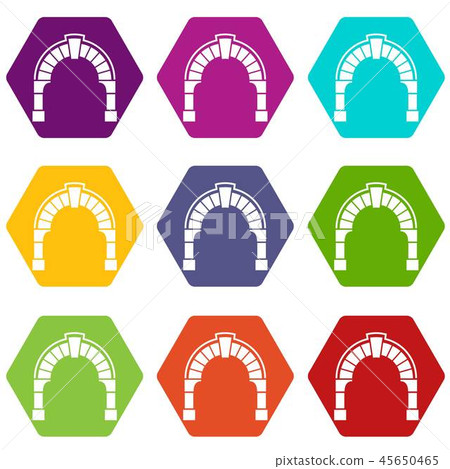 Round gate icons set 9 vector Round gate icons set 9 vector 45650465
