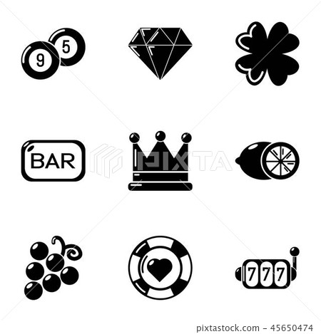 Extent of remittance icons set, simple style 45650474