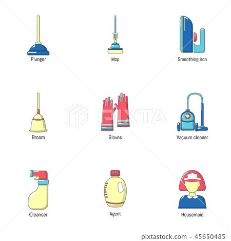 Campsite icons set, flat style 45650485