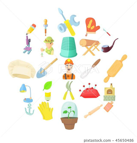 Master icons set, cartoon style 45650486