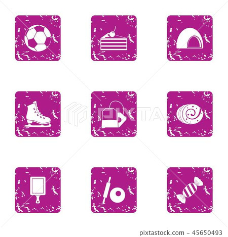 Encouraging icons set, grunge style 45650493