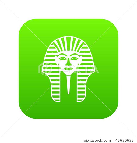 Tutankhamen mask icon digital green Tutankhamen mask icon digital green 45650653