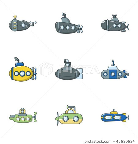 Trough icons set, flat style 45650654
