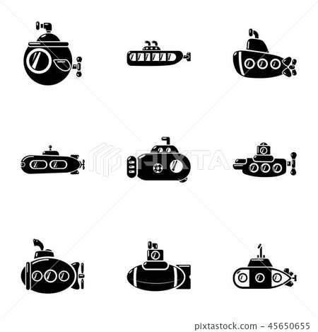 Water craft icons set, simple style 45650655