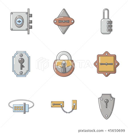 Keyhole icons set, flat style 45650699