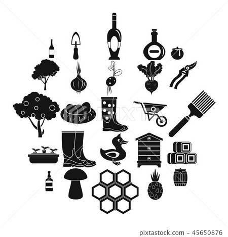 Lease icons set, simple style Lease icons set, simple style 45650876