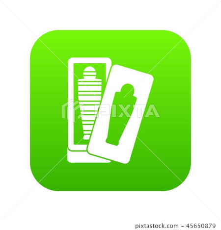 Mummy in sarcophagus icon digital green 45650879