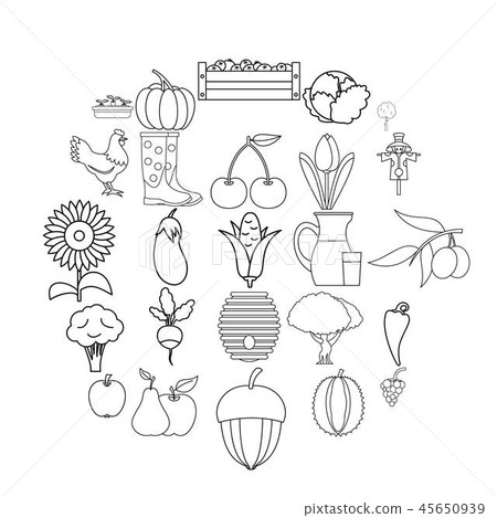 Area icons set, outline style 45650939