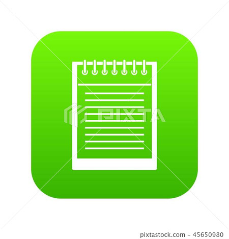 Spiral notepad icon digital green Spiral notepad icon digital green 45650980
