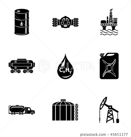 Drop of oil icons set, simple style 45651177