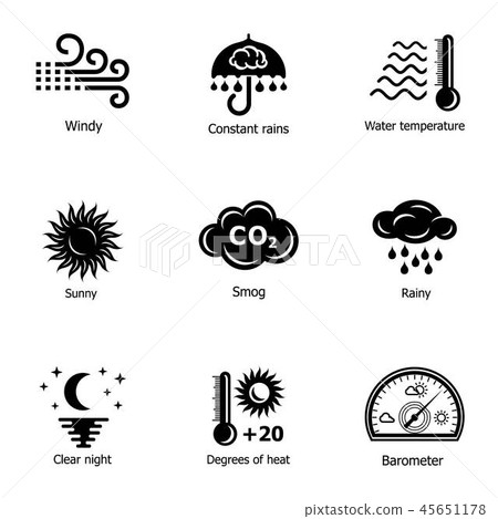 Context icons set, simple style 45651178