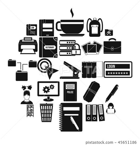 File icons set, simple style - Stock Illustration [45651186] - PIXTA