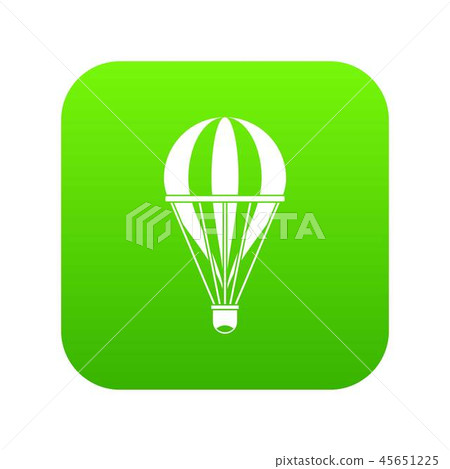 Hot air striped balloon icon digital green - Stock Illustration ...