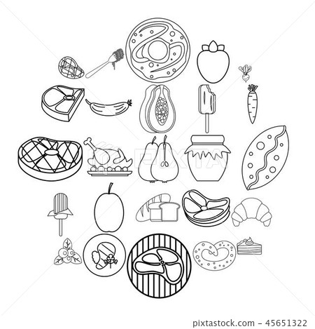 Punch icons set, outline style 45651322